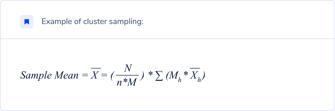 Cluster sampling definition example